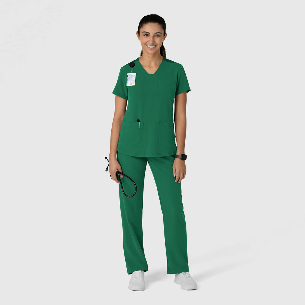 Wink Scrubs Women's Nova Flex-n-Reach V-Neck Scrub Top Hunter | scrub-supply.com