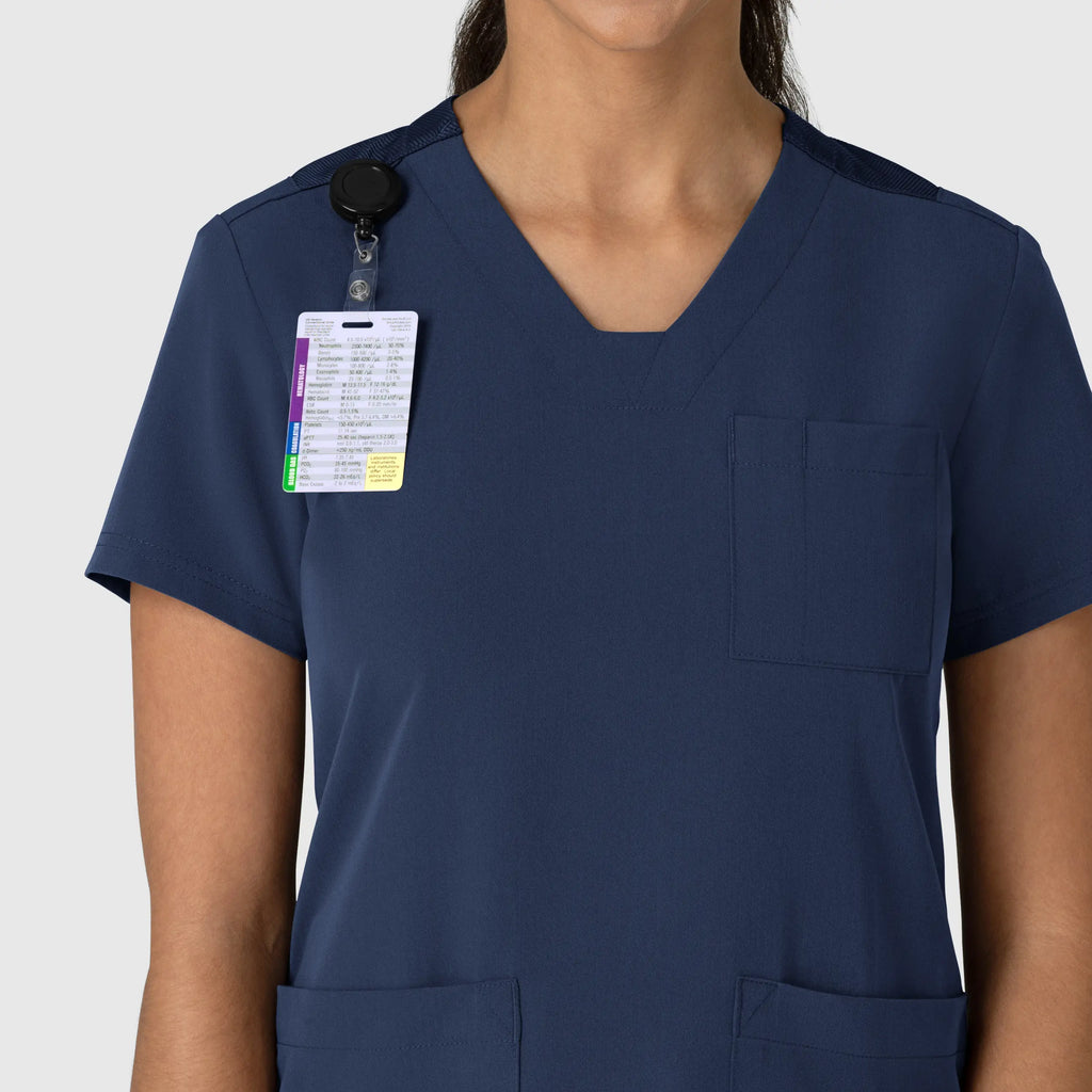 Wink Scrubs Women's Nova Flex-n-Reach V-Neck Scrub Top Navy | scrub-supply.com