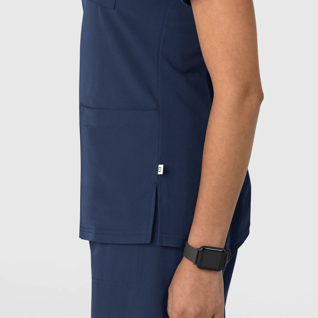 Wink Scrubs Women's Nova Flex-n-Reach V-Neck Scrub Top Navy | scrub-supply.com