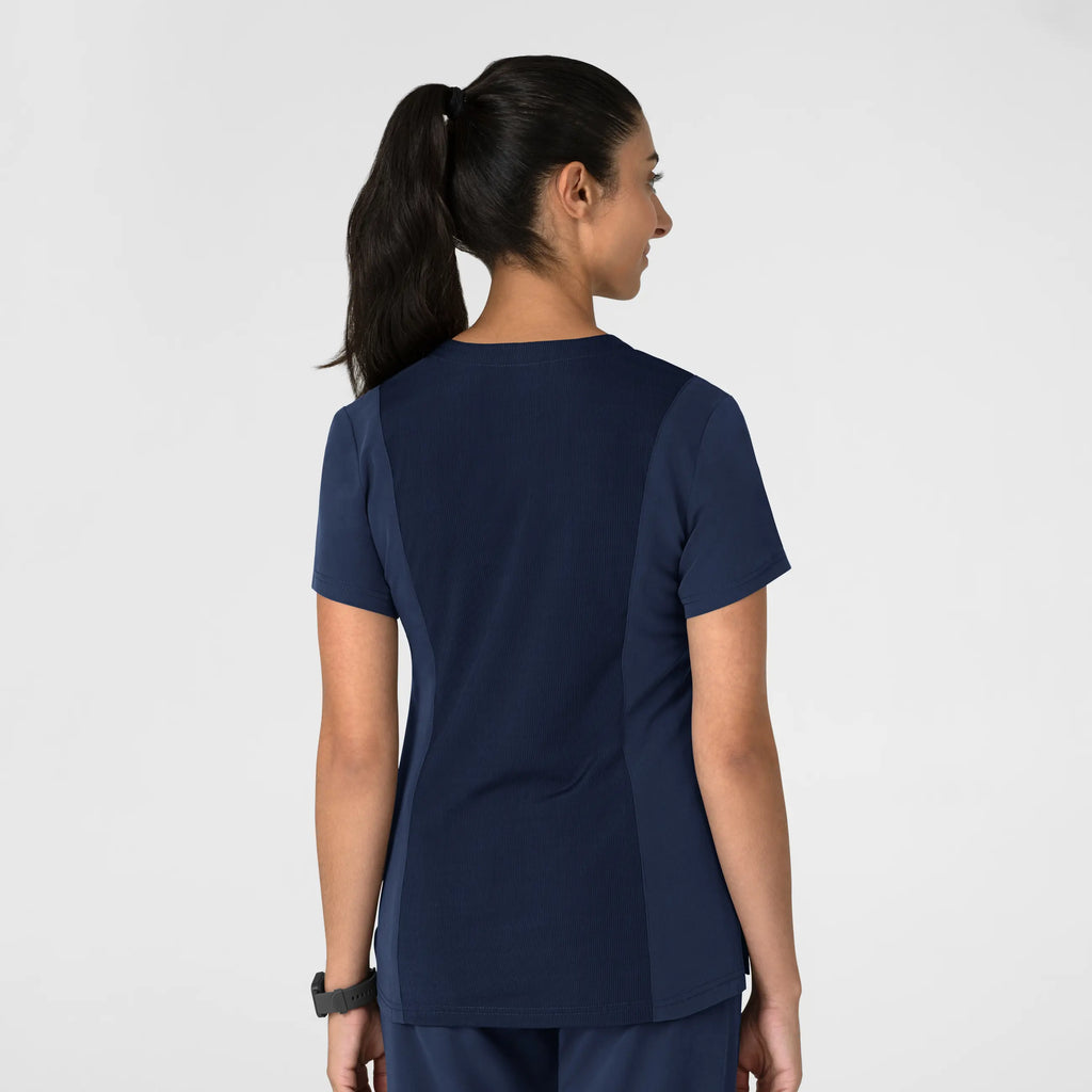 Wink Scrubs Women's Nova Flex-n-Reach V-Neck Scrub Top Navy | scrub-supply.com