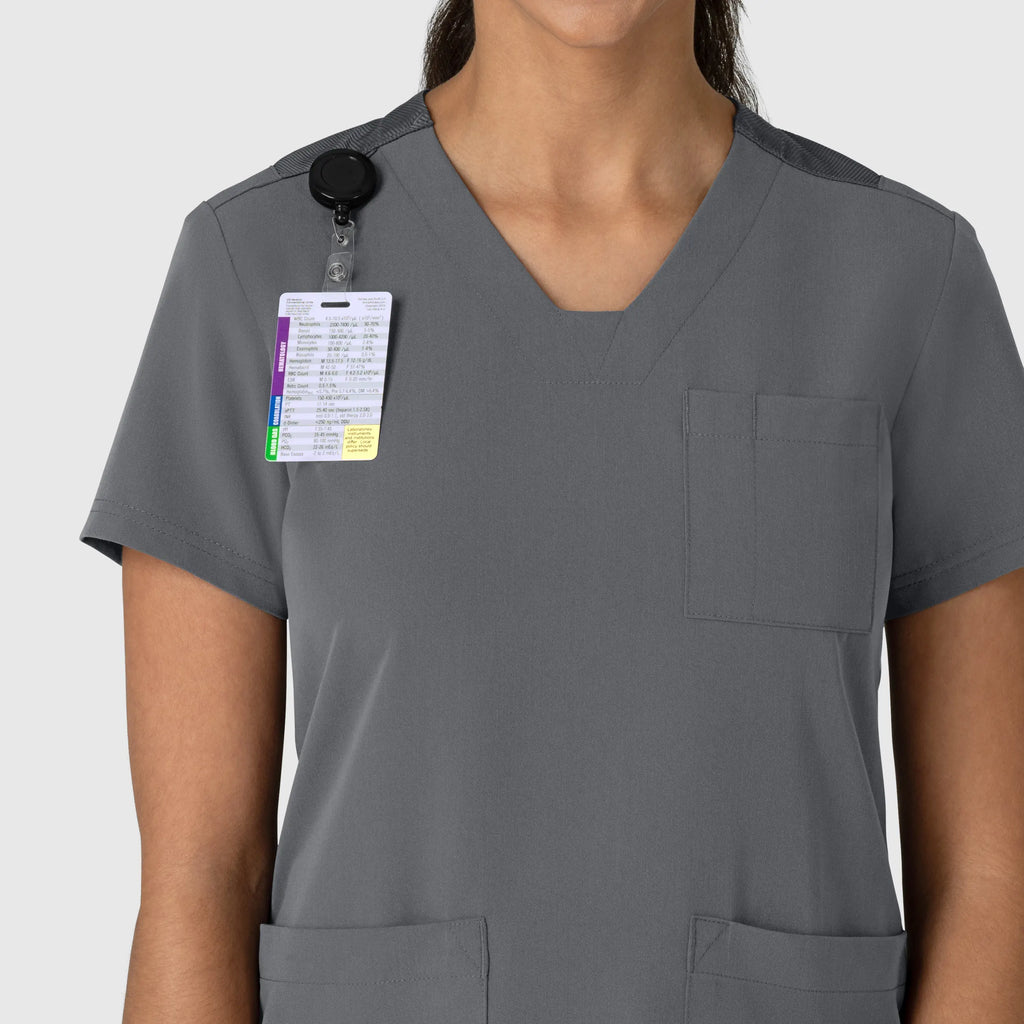 Wink Scrubs Women's Nova Flex-n-Reach V-Neck Scrub Top Pewter | scrub-supply.com