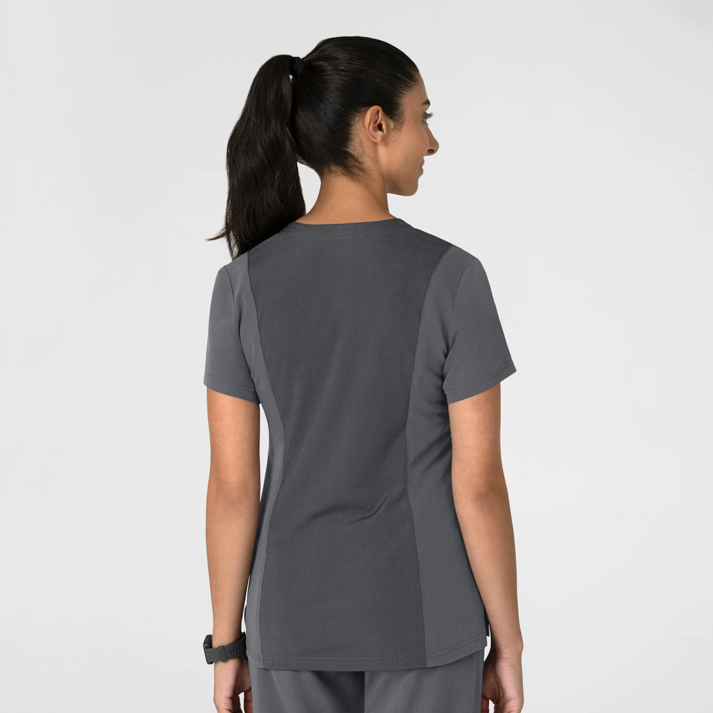 Wink Scrubs Women's Nova Flex-n-Reach V-Neck Scrub Top Pewter | scrub-supply.com