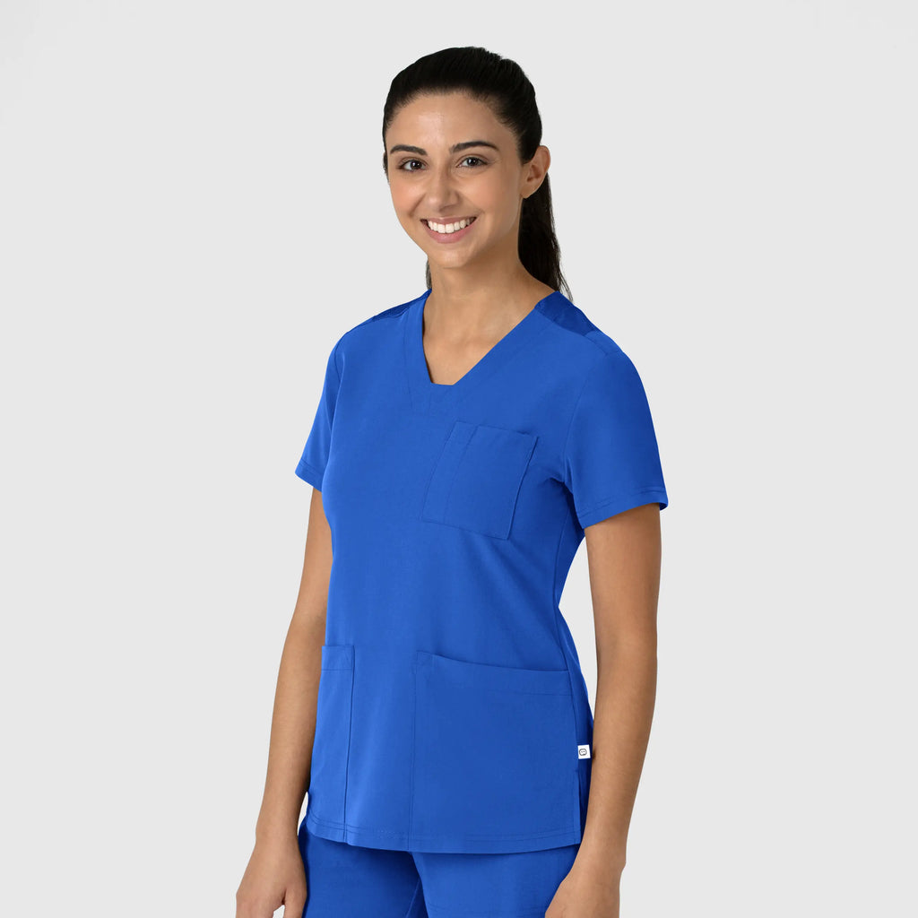 Wink Scrubs Women's Nova Flex-n-Reach V-Neck Scrub Top Royal Blue | scrub-supply.com