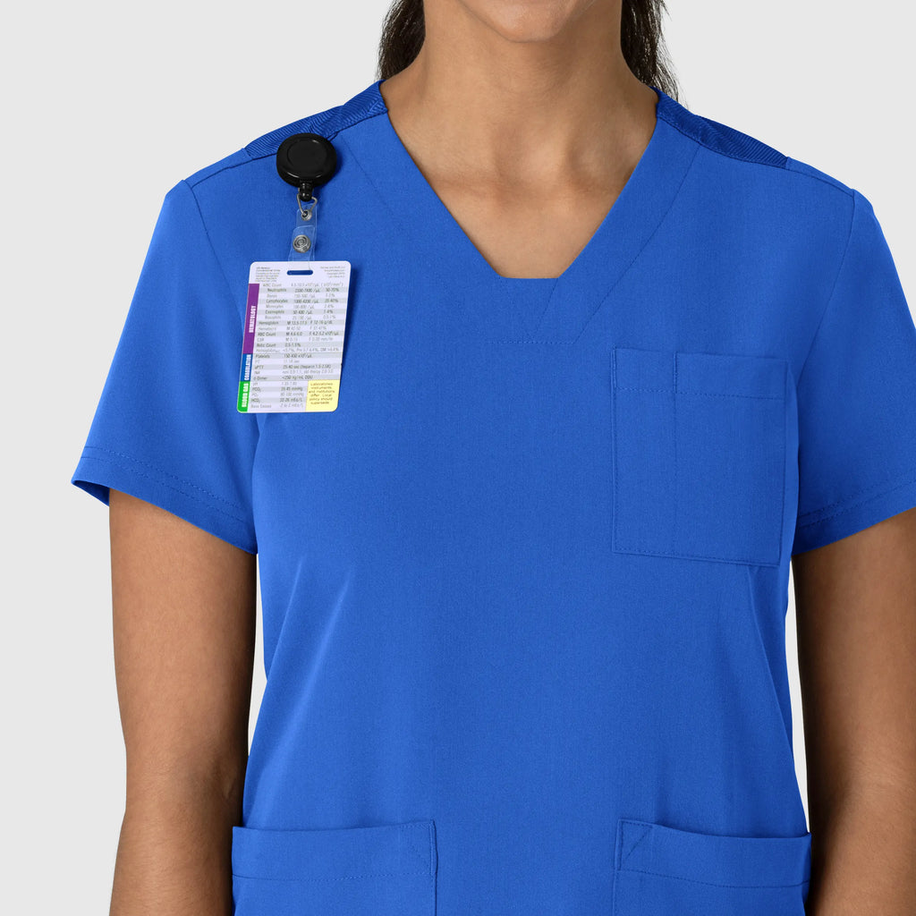 Wink Scrubs Women's Nova Flex-n-Reach V-Neck Scrub Top Royal Blue | scrub-supply.com