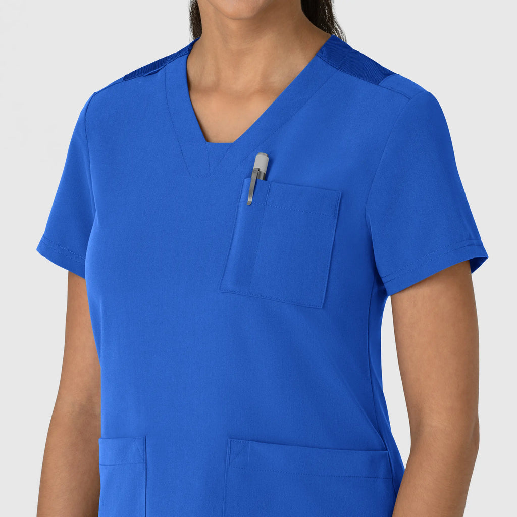 Wink Scrubs Women's Nova Flex-n-Reach V-Neck Scrub Top Royal Blue | scrub-supply.com