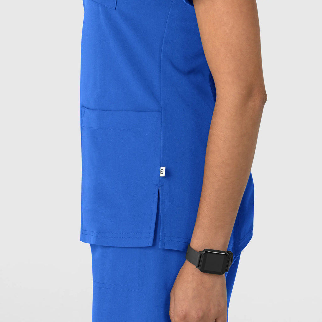 Wink Scrubs Women's Nova Flex-n-Reach V-Neck Scrub Top Royal Blue | scrub-supply.com