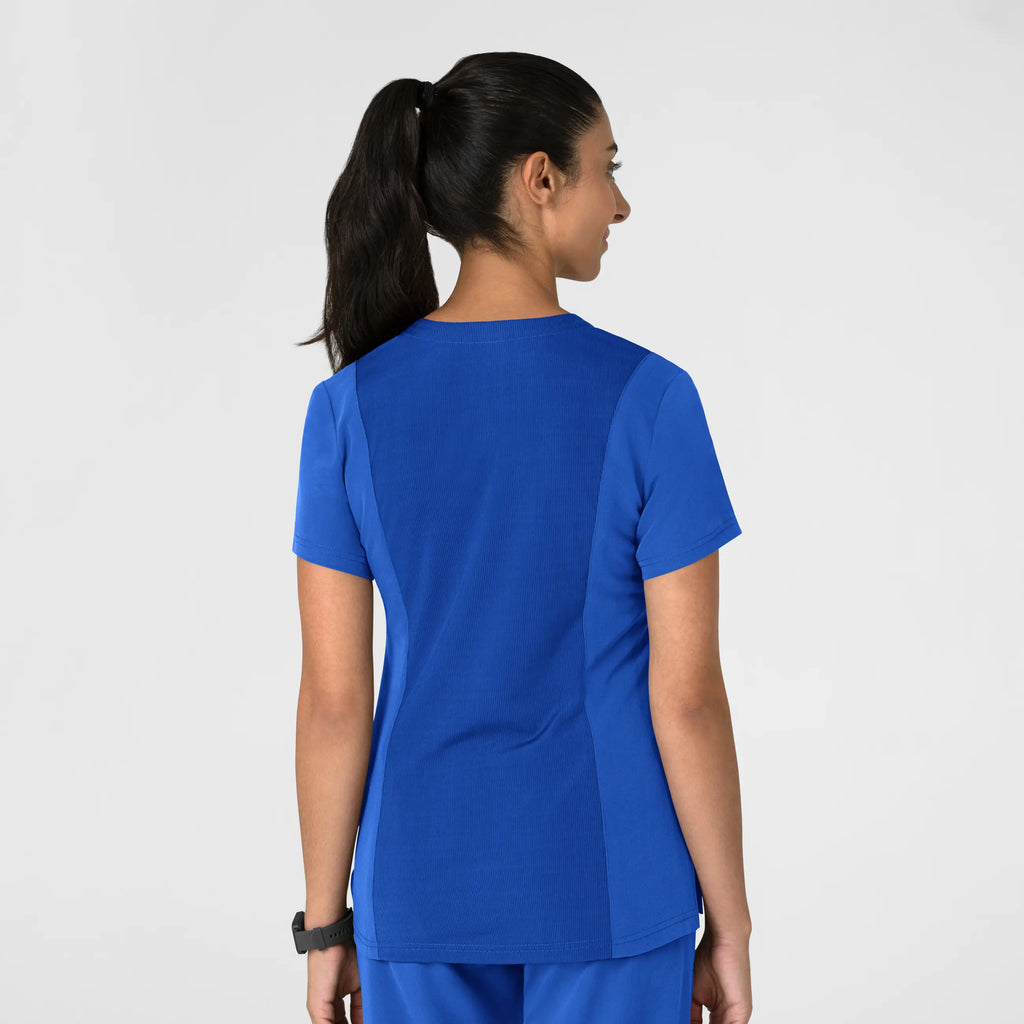 Wink Scrubs Women's Nova Flex-n-Reach V-Neck Scrub Top Royal Blue | scrub-supply.com