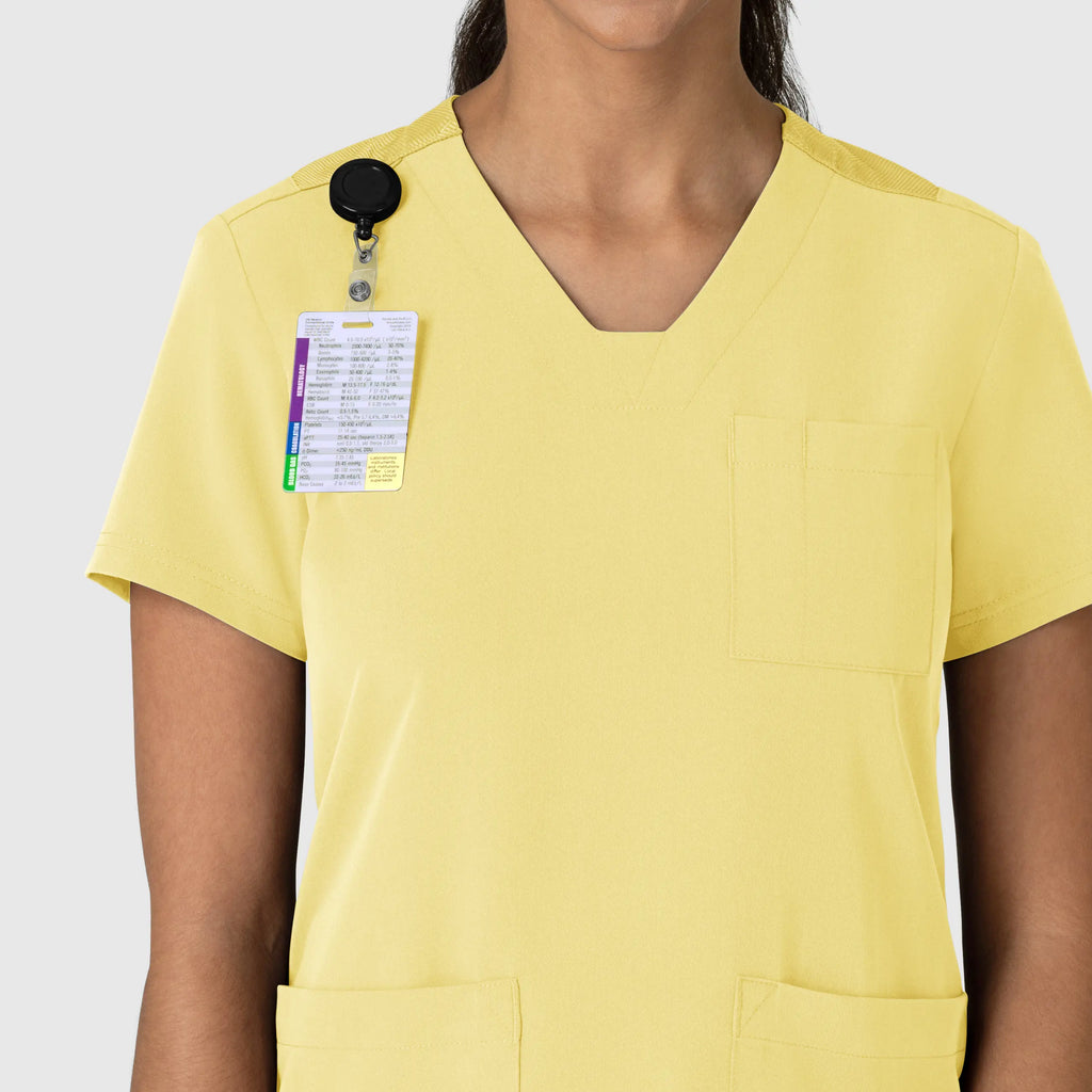 Wink Scrubs Women's Nova Flex-n-Reach V-Neck Scrub Top Sunshine Yellow | scrub-supply.com