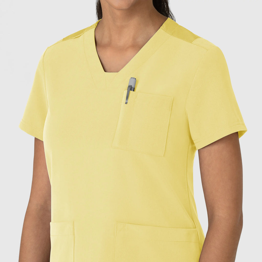 Wink Scrubs Women's Nova Flex-n-Reach V-Neck Scrub Top Sunshine Yellow | scrub-supply.com