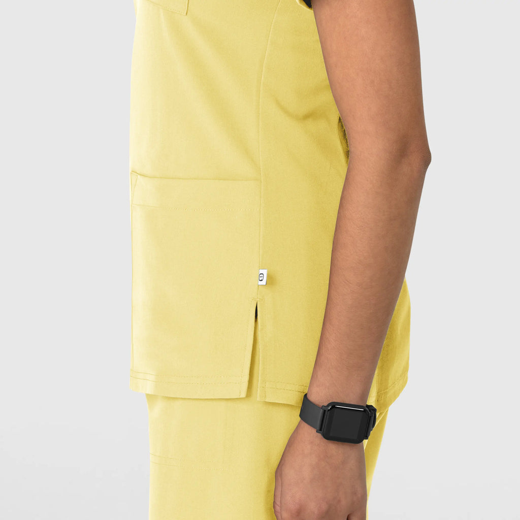 Wink Scrubs Women's Nova Flex-n-Reach V-Neck Scrub Top Sunshine Yellow | scrub-supply.com