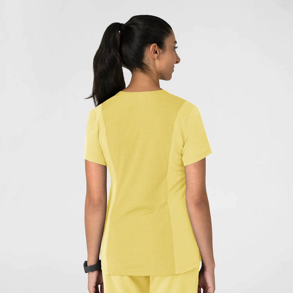 Wink Scrubs Women's Nova Flex-n-Reach V-Neck Scrub Top Sunshine Yellow | scrub-supply.com