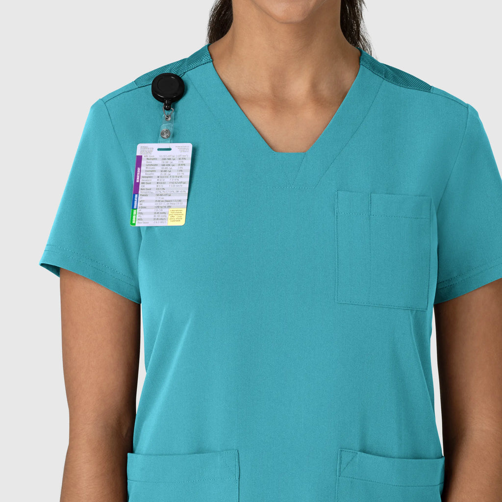 Wink Scrubs Women's Nova Flex-n-Reach V-Neck Scrub Top Teal | scrub-supply.com