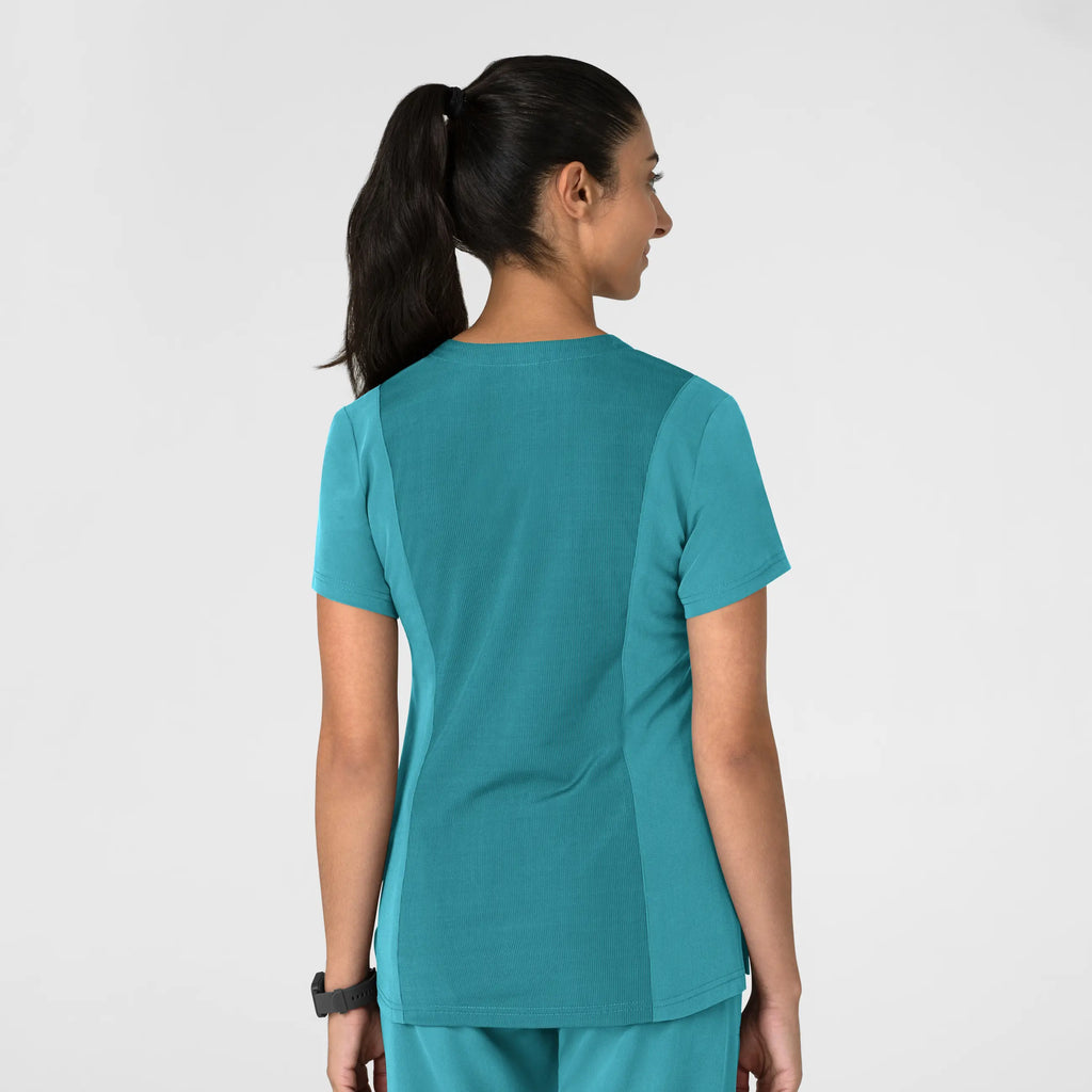 Wink Scrubs Women's Nova Flex-n-Reach V-Neck Scrub Top Teal | scrub-supply.com