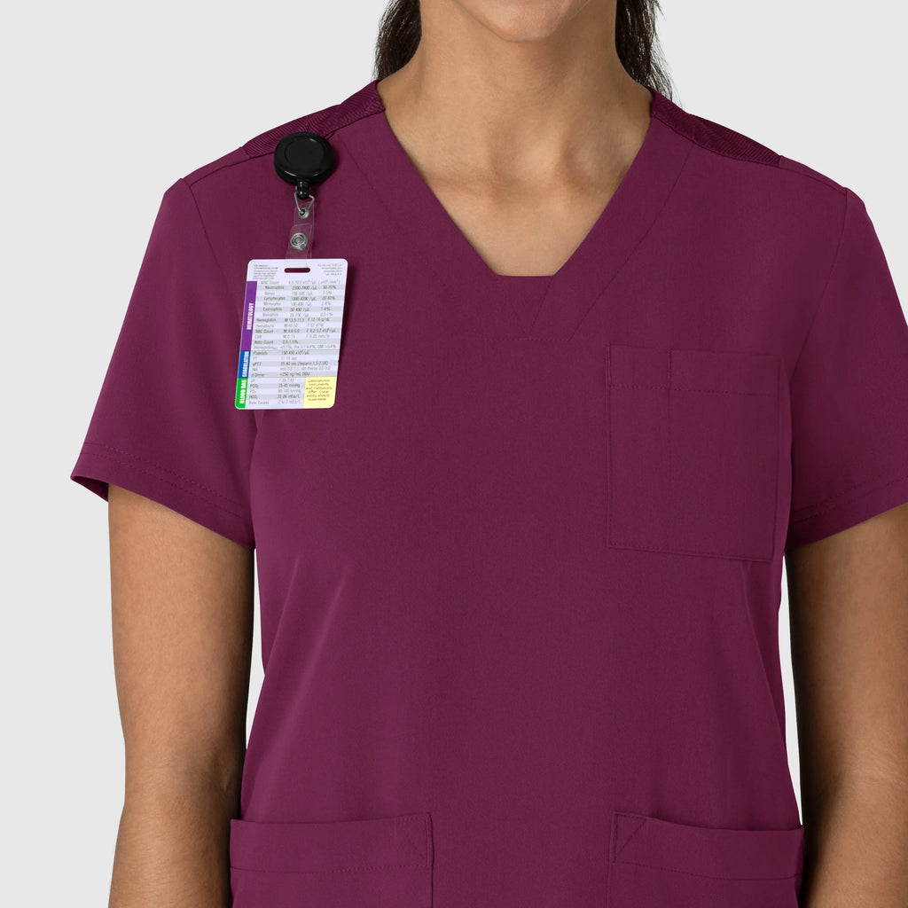 Wink Scrubs Women's Nova Flex-n-Reach V-Neck Scrub Top Wine | scrub-supply.com