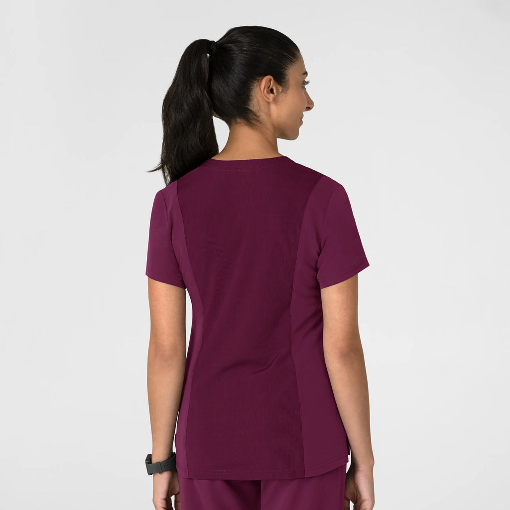 Wink Scrubs Women's Nova Flex-n-Reach V-Neck Scrub Top Wine | scrub-supply.com