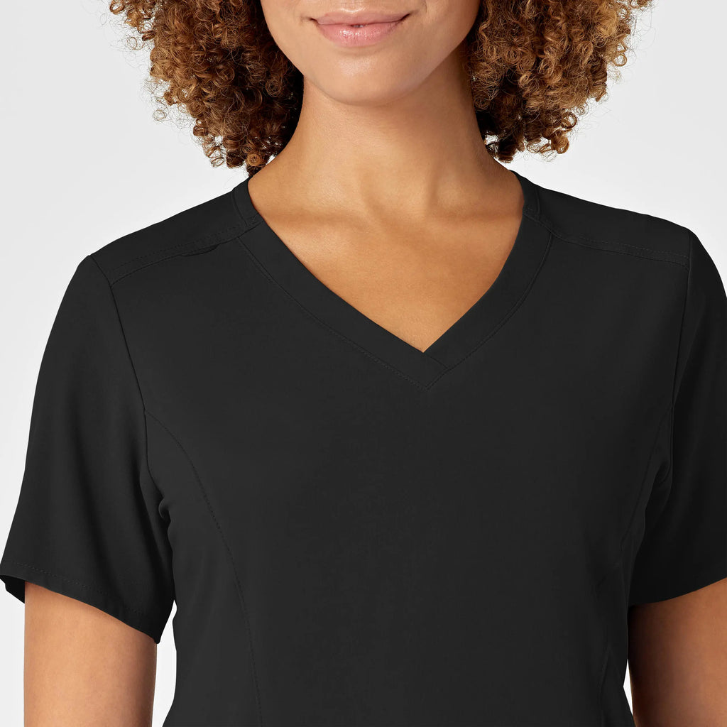 Wink Scrubs Women's RENEW V-Neck Scrub Top Black | scrub-supply.com