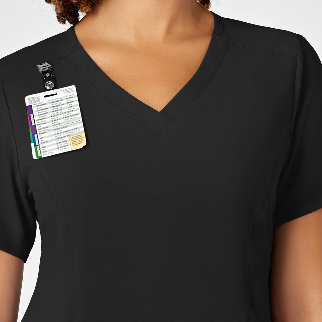 Wink Scrubs Women's RENEW V-Neck Scrub Top Black | scrub-supply.com