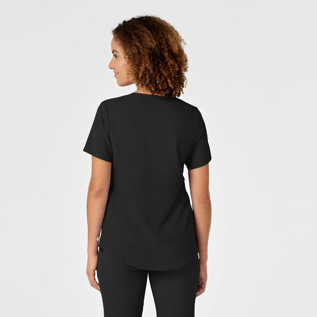 Wink Scrubs Women's RENEW V-Neck Scrub Top Black | scrub-supply.com