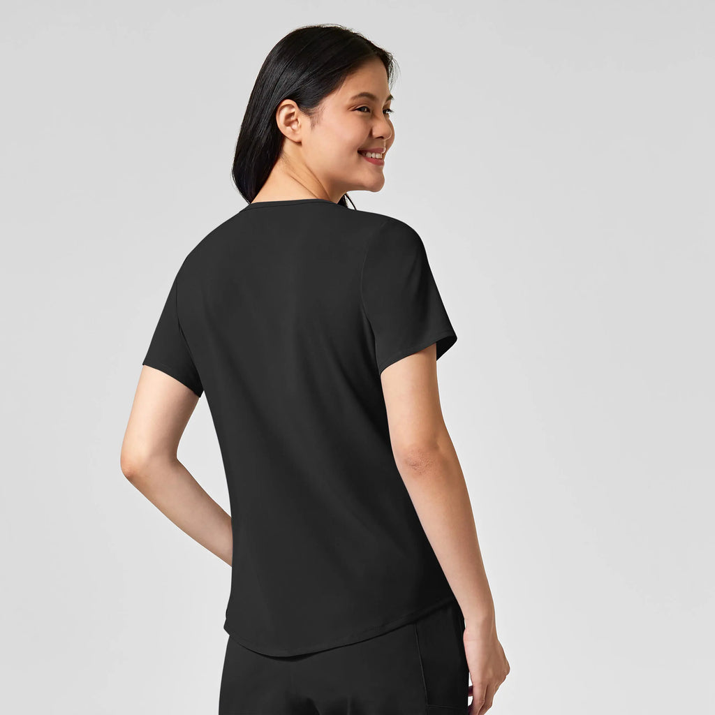 Wink Scrubs Women's RENEW V-Neck Scrub Top Black | scrub-supply.com