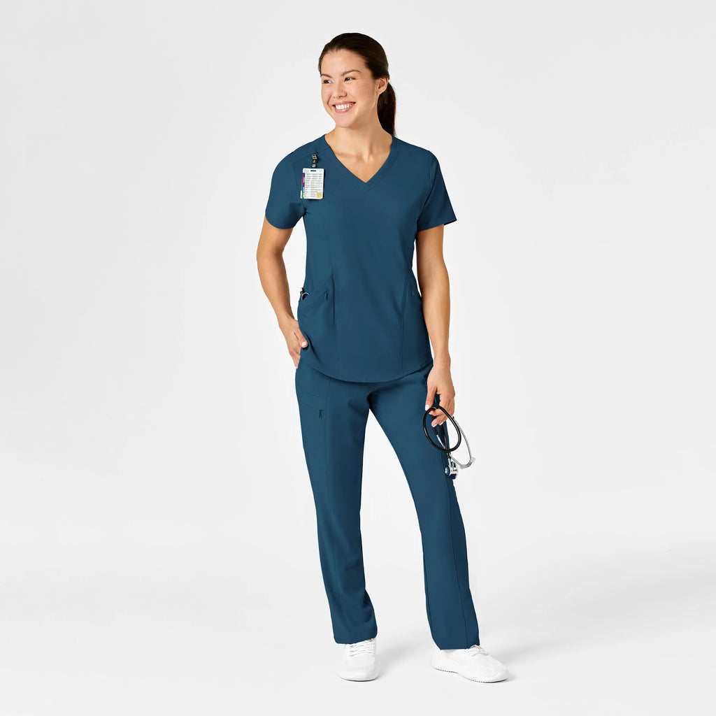 Wink Scrubs Women's RENEW V-Neck Scrub Top Caribbean Blue | scrub-supply.com