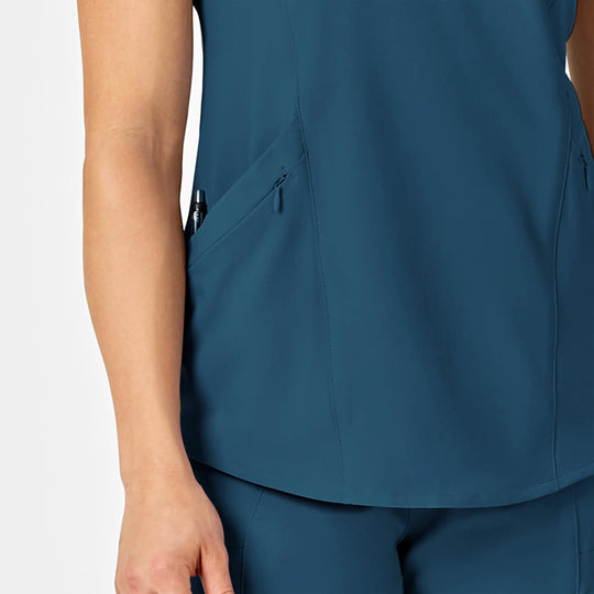 Wink Scrubs Women's RENEW V-Neck Scrub Top Caribbean Blue | scrub-supply.com