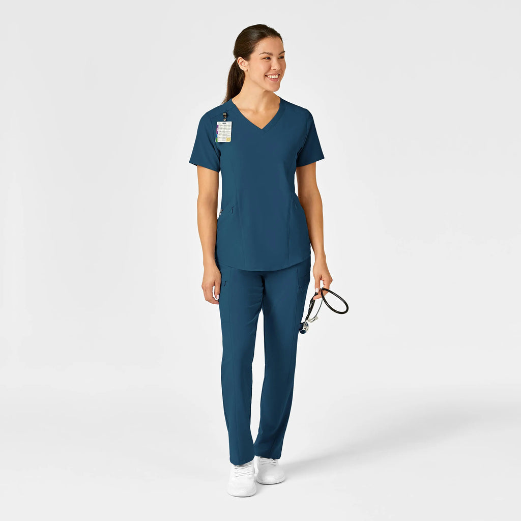 Wink Scrubs Women's RENEW V-Neck Scrub Top Caribbean Blue | scrub-supply.com