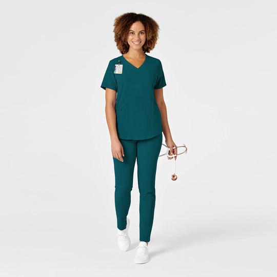 Wink Scrubs Women's RENEW V-Neck Scrub Top Caribbean Blue | scrub-supply.com