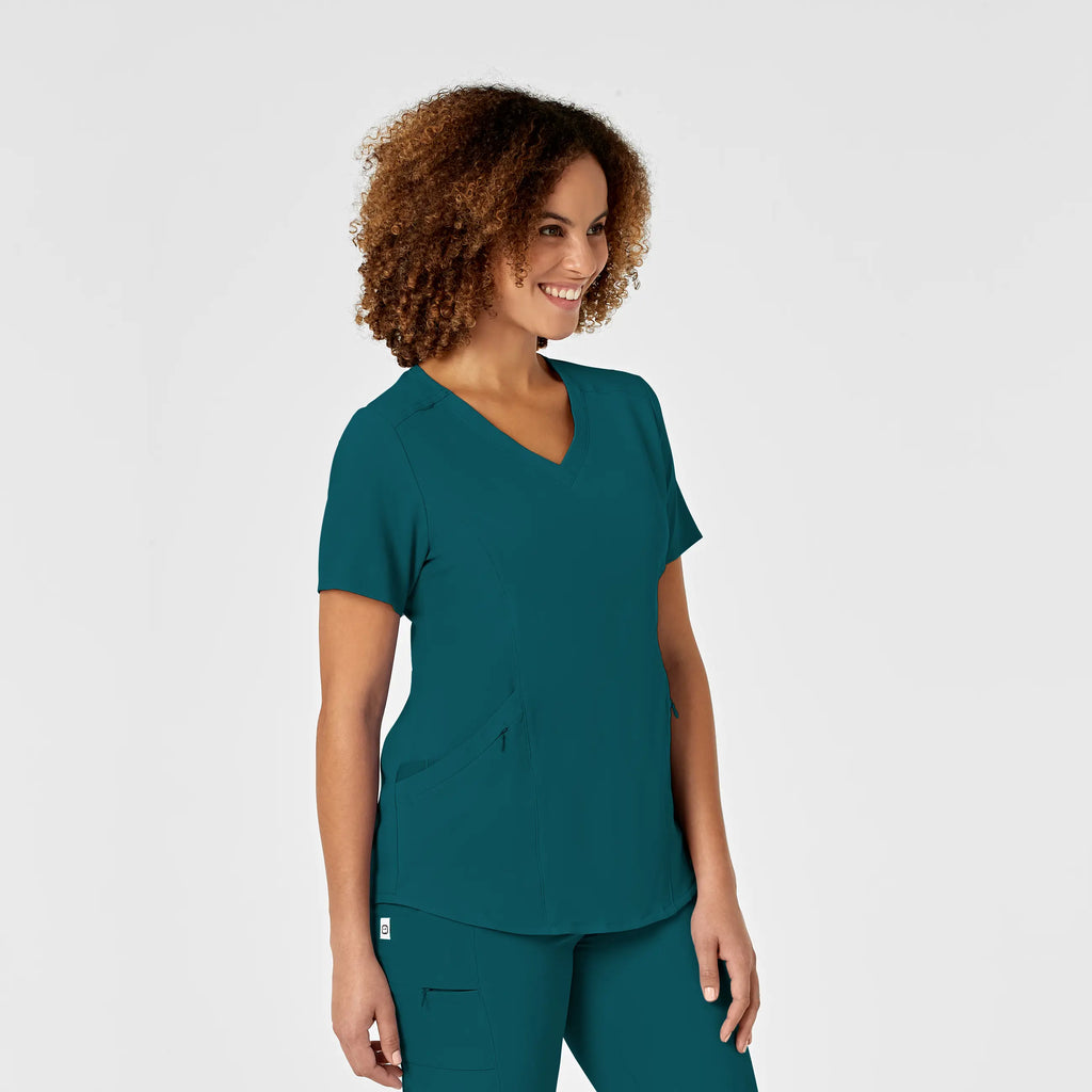 Wink Scrubs Women's RENEW V-Neck Scrub Top Caribbean Blue | scrub-supply.com