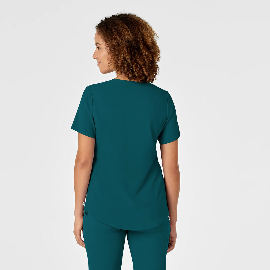 Wink Scrubs Women's RENEW V-Neck Scrub Top Caribbean Blue | scrub-supply.com