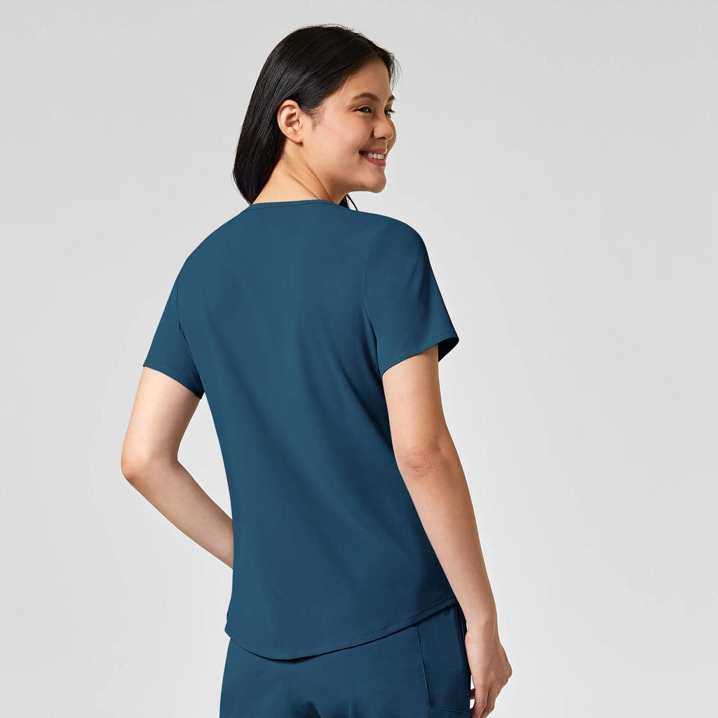 Wink Scrubs Women's RENEW V-Neck Scrub Top Caribbean Blue | scrub-supply.com