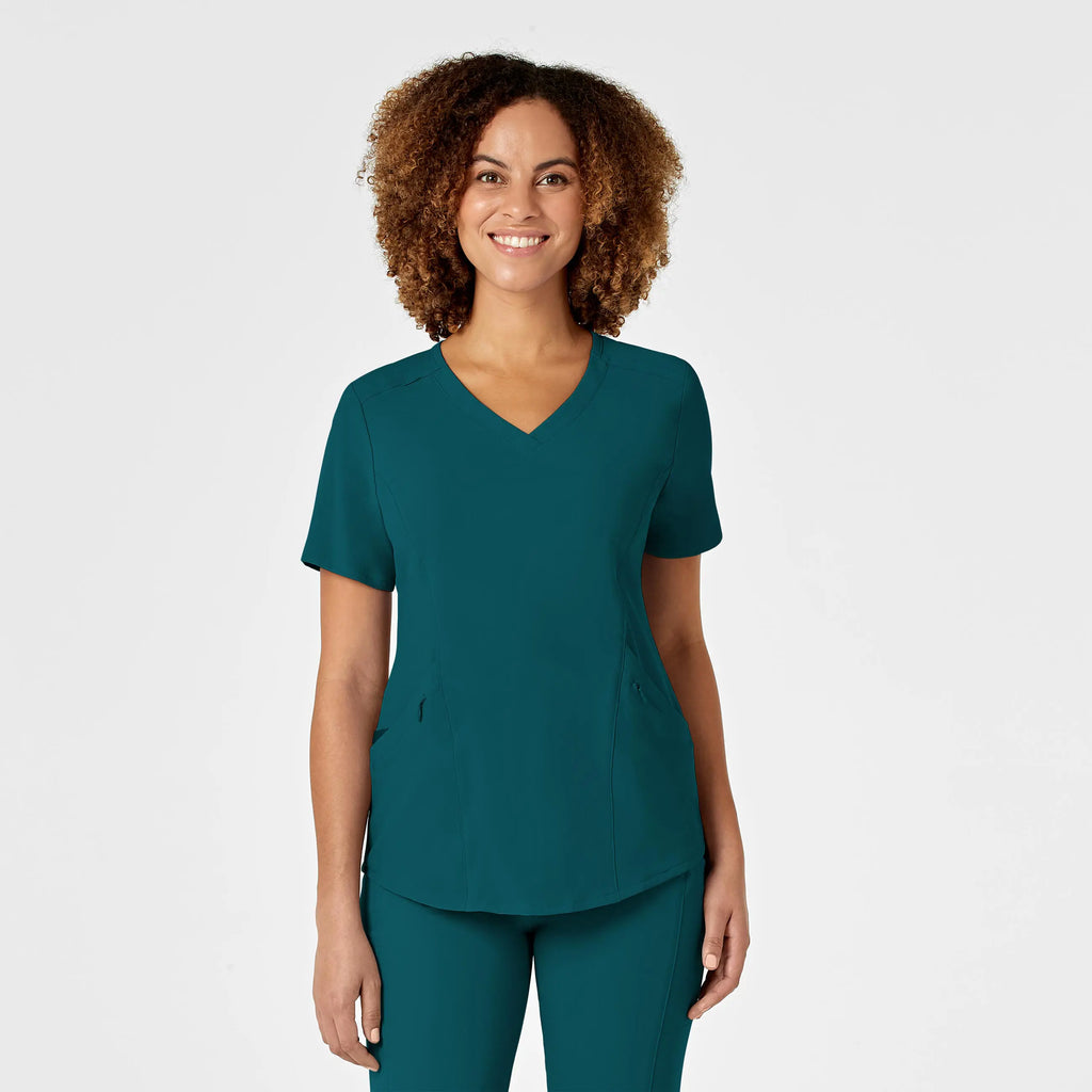 Wink Scrubs Women's RENEW V-Neck Scrub Top Caribbean Blue | scrub-supply.com