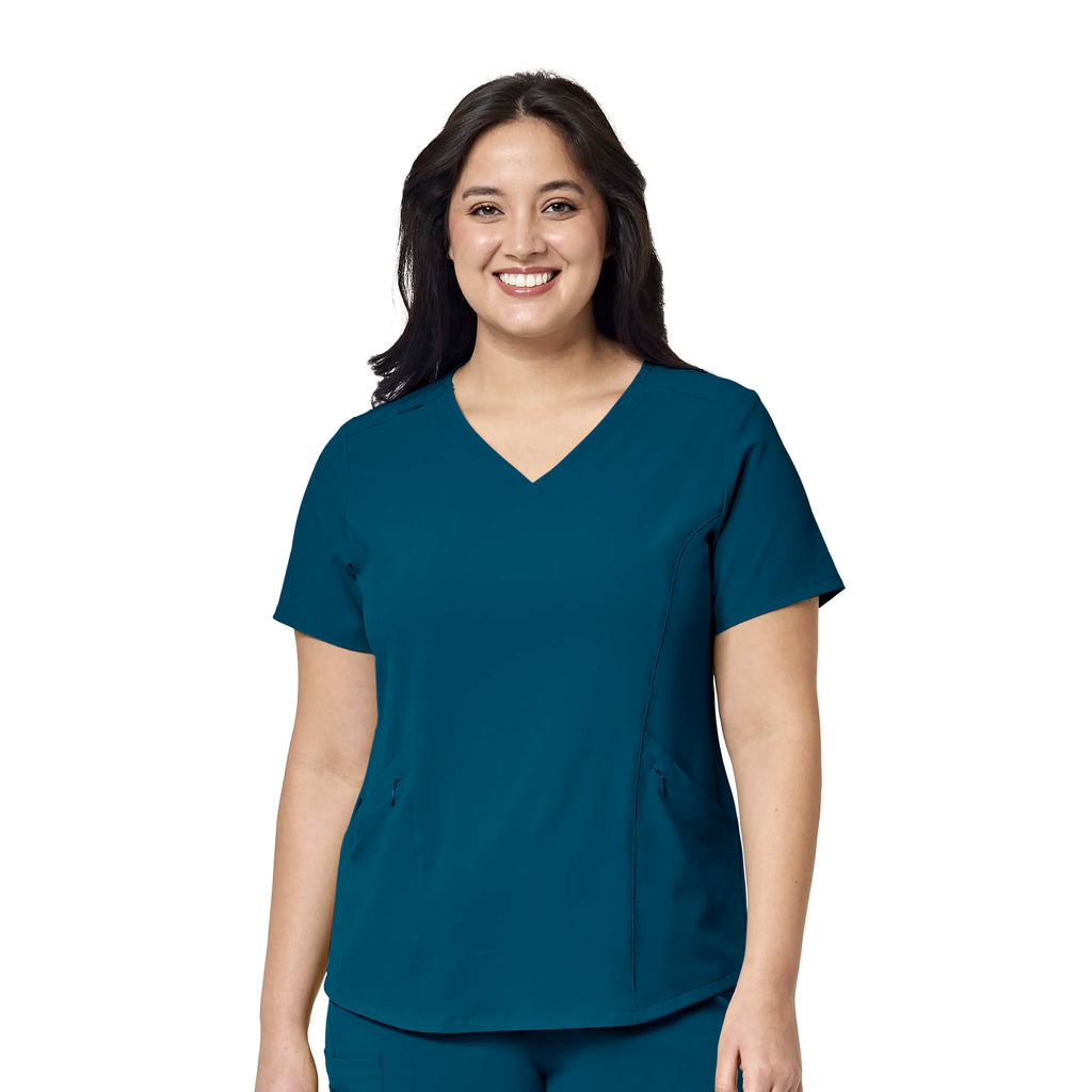 Wink Scrubs Women's RENEW V-Neck Scrub Top Caribbean Blue | scrub-supply.com