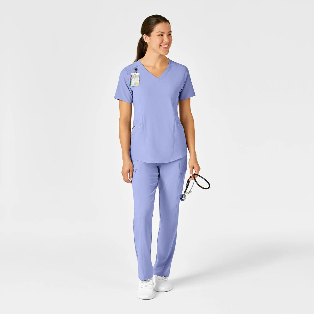 Wink Scrubs Women's RENEW V-Neck Scrub Top Ceil Blue | scrub-supply.com