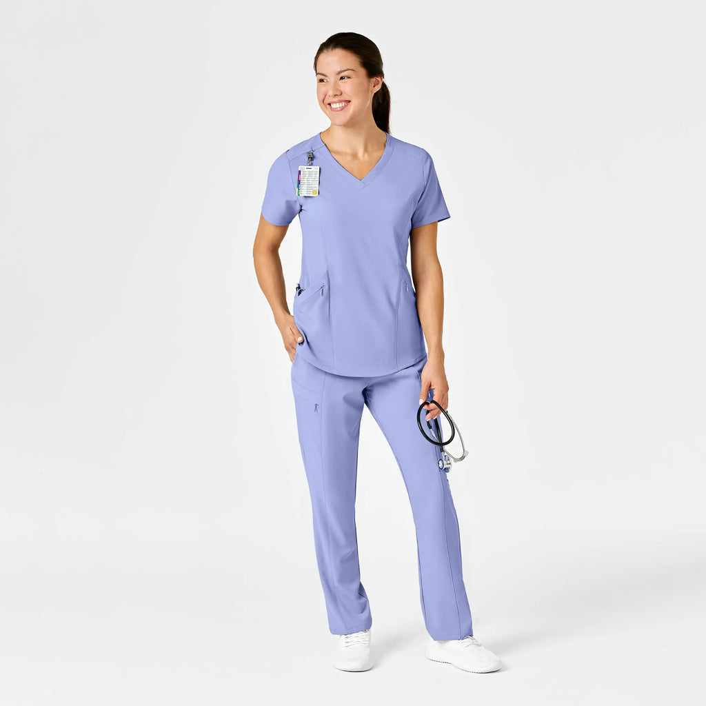 Wink Scrubs Women's RENEW V-Neck Scrub Top Ceil Blue | scrub-supply.com