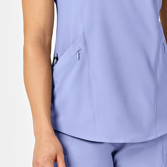 Wink Scrubs Women's RENEW V-Neck Scrub Top Ceil Blue | scrub-supply.com
