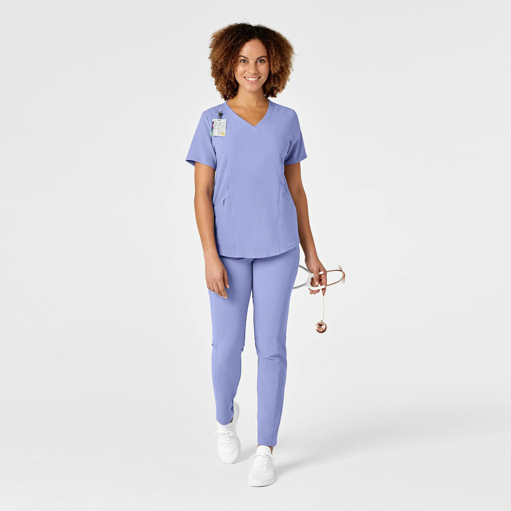 Wink Scrubs Women's RENEW V-Neck Scrub Top Ceil Blue | scrub-supply.com