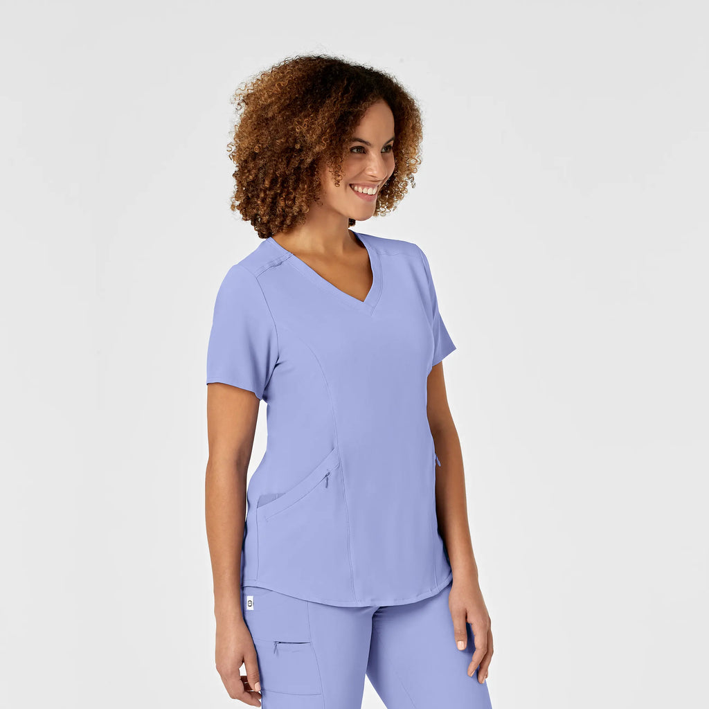 Wink Scrubs Women's RENEW V-Neck Scrub Top Ceil Blue | scrub-supply.com