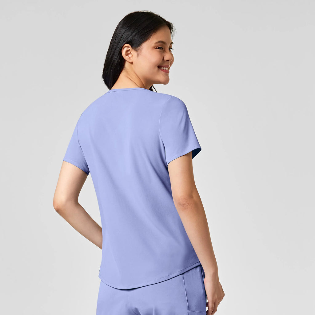 Wink Scrubs Women's RENEW V-Neck Scrub Top Ceil Blue | scrub-supply.com