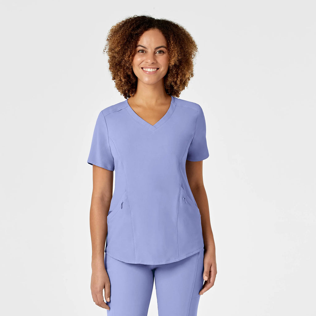 Wink Scrubs Women's RENEW V-Neck Scrub Top Ceil Blue | scrub-supply.com