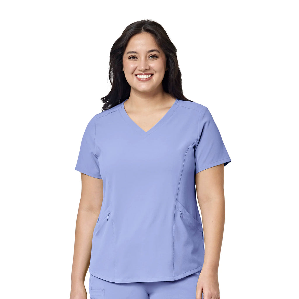 Wink Scrubs Women's RENEW V-Neck Scrub Top Ceil Blue | scrub-supply.com