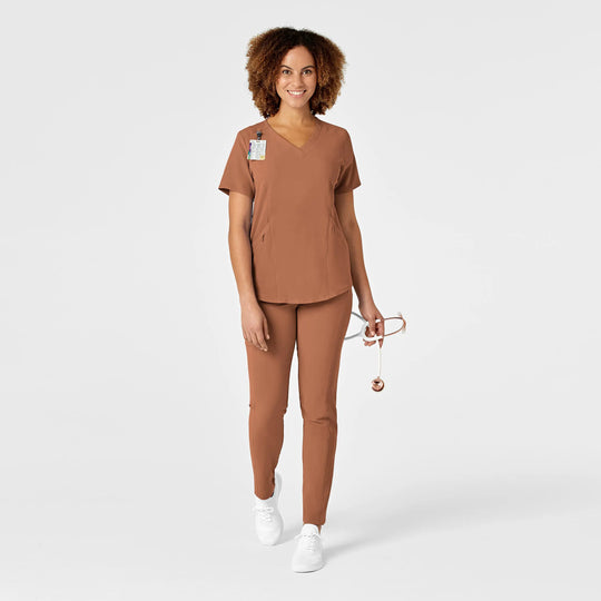 Wink Scrubs Women's RENEW V-Neck Scrub Top Clay | scrub-supply.com