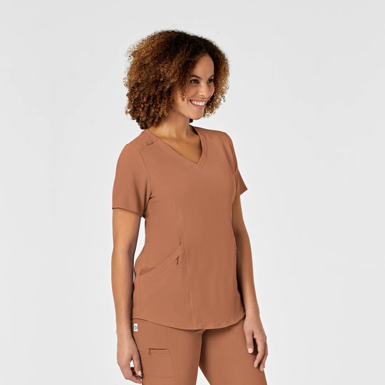 Wink Scrubs Women's RENEW V-Neck Scrub Top Clay | scrub-supply.com