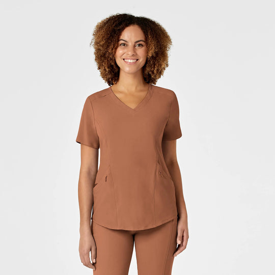 Wink Scrubs Women's RENEW V-Neck Scrub Top Clay | scrub-supply.com