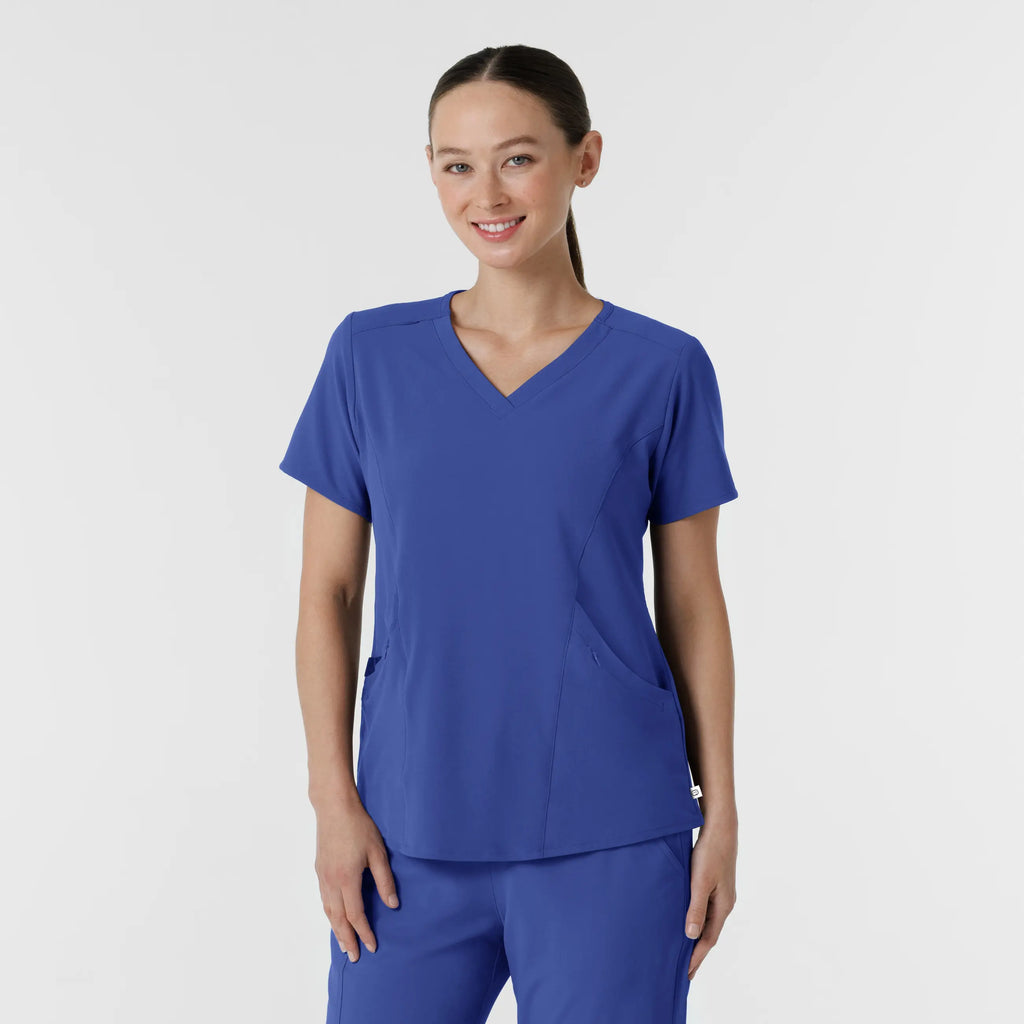Wink Scrubs Women's RENEW V-Neck Scrub Top Galaxy Blue | scrub-supply.com