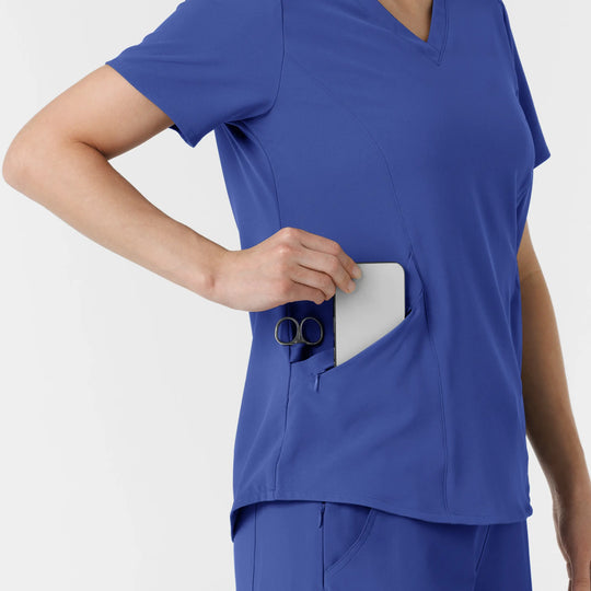 Wink Scrubs Women's RENEW V-Neck Scrub Top Galaxy Blue | scrub-supply.com