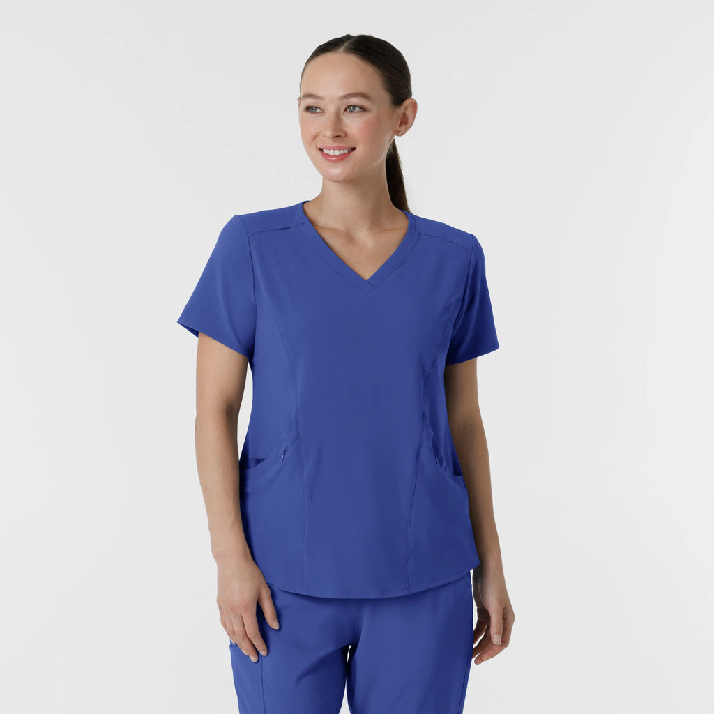 Wink Scrubs Women's RENEW V-Neck Scrub Top Galaxy Blue | scrub-supply.com