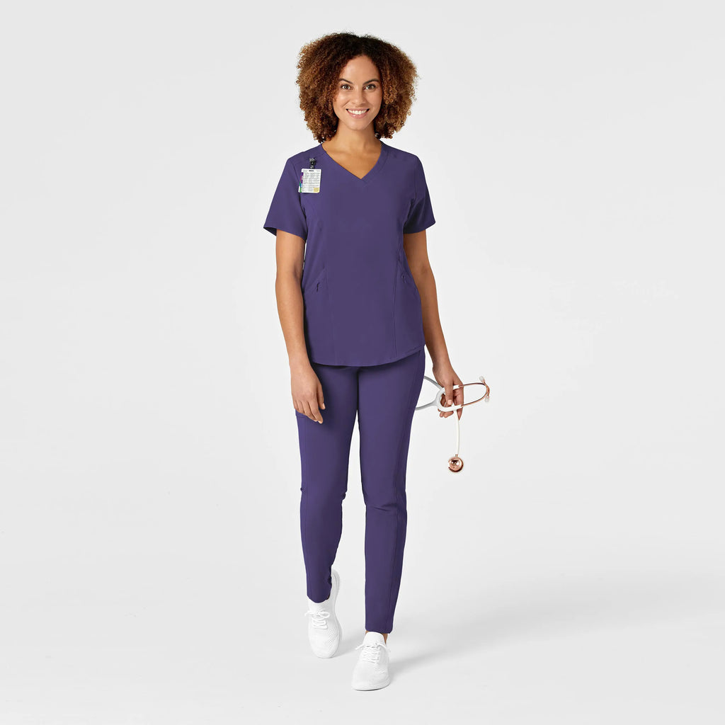 Wink Scrubs Women's RENEW V-Neck Scrub Top Grape | scrub-supply.com