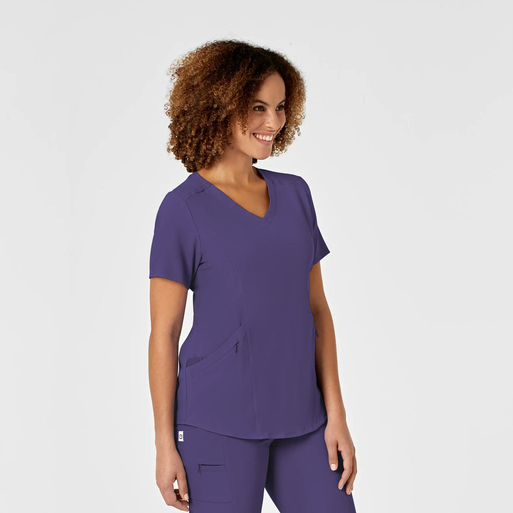 Wink Scrubs Women's RENEW V-Neck Scrub Top Grape | scrub-supply.com