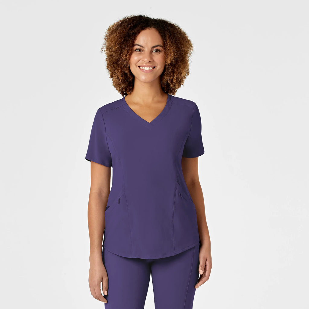 Wink Scrubs Women's RENEW V-Neck Scrub Top Grape | scrub-supply.com