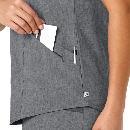 Wink Scrubs Women's RENEW V-Neck Scrub Top Grey Heather | scrub-supply.com